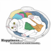 Wäschekatze Aufkleber (Vorderseite)