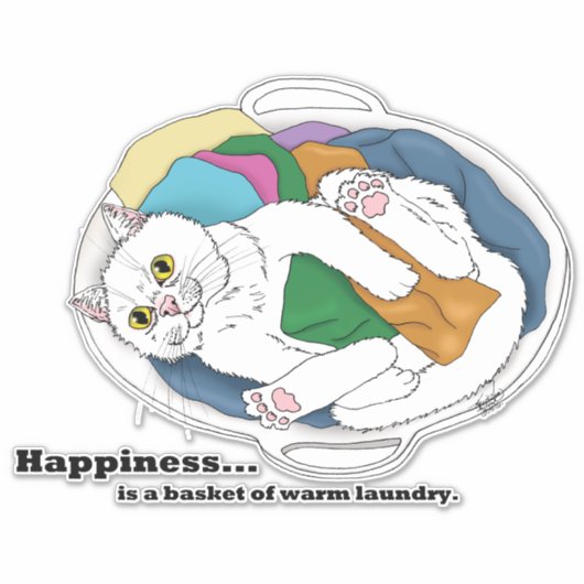 Wäschekatze Aufkleber (Vorderseite)