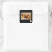Wäschekatze Quadratischer Aufkleber (Tasche)