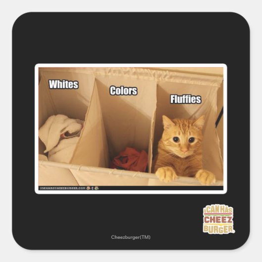 Wäschekatze Quadratischer Aufkleber (Vorderseite)