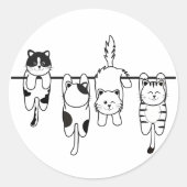 Wäschekatze Runder Aufkleber (Vorderseite)