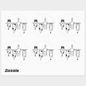 Wäschekatze Runder Aufkleber (Blatt)