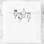 Wäschekatze Runder Aufkleber (Tasche)