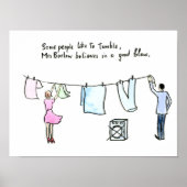 Wäscheklammer Ehefrau waschen "guter Schlag" Poster (Vorne)