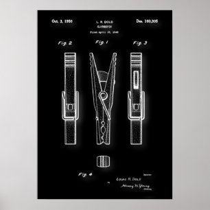 Wäscheklammer-Patentposter Poster