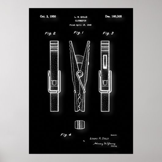Wäscheklammer-Patentposter Poster (Vorne)