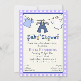 Wäscheleine Babydusche personalisiert Einladung