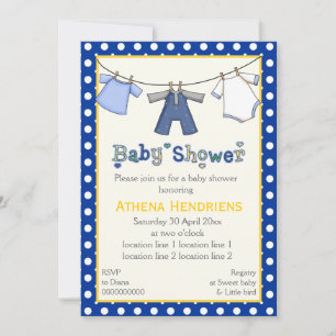 Wäscheleine Babydusche personalisiert Einladung