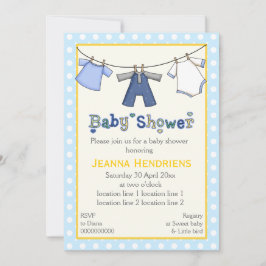 Wäscheleine Babydusche personalisiert Einladung