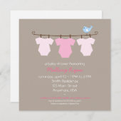 Wäscheleine-Babyparty-Einladung Einladung (Vorne/Hinten)