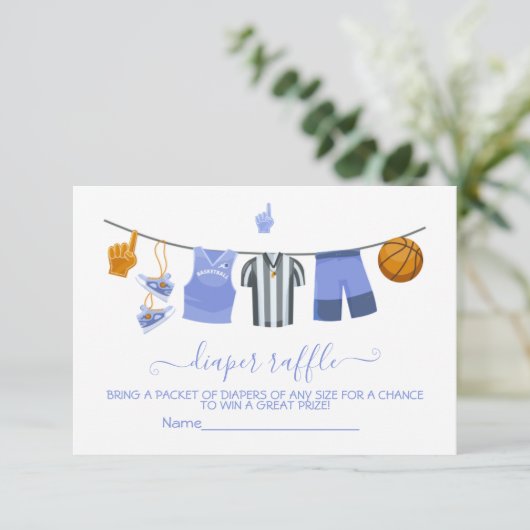 Wäscheleine für Basketball-Wäscheleine Papierkorbk Einladung (Stehend Vorderseite)