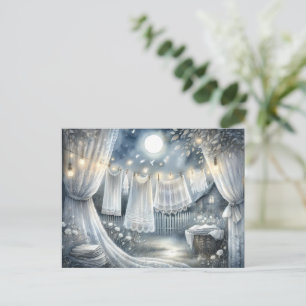 Wäscheleine für den Netzkern von Moonlit Postkarte