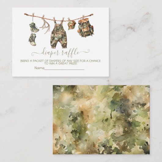 Wäscheleine für die Jagd Windeln Begleitkarte (Vorne/Hinten)