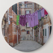 Wäscheleine in Venedig, Italien Button (Vorderseite)