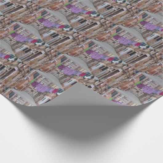 Wäscheleine in Venedig, Italien Geschenkpapier (Ecke)