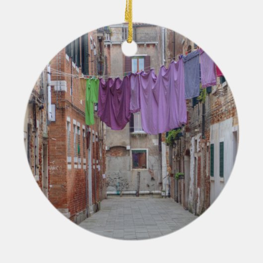 Wäscheleine in Venedig, Italien Keramik Ornament (Hinten)