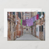 Wäscheleine in Venedig, Italien Postkarte (Vorne/Hinten)