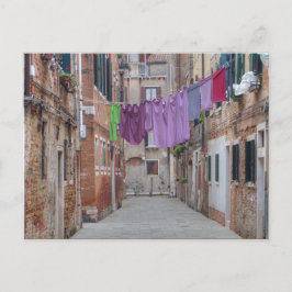 Wäscheleine in Venedig, Italien Postkarte