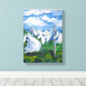 Wäscheleine Leinwanddruck (Insitu (Holzboden))