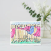 Wäscheleine Postkarte (Stehend Vorderseite)