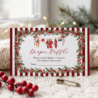 Wäscheleine Roter Weihnachts-Baby-Einweihung Begleitkarte