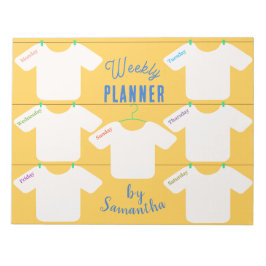 Wäscheleinen Wöchentlicher Planer, um Notepad aufz Notizblock