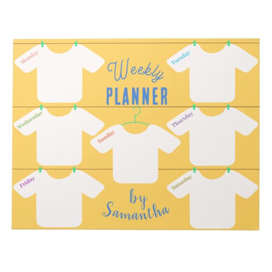 Wäscheleinen Wöchentlicher Planer, um Notepad aufz Notizblock (Vorderseite)