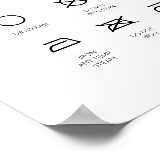 Wäscheleitelefonsymbole - Vorsicht Poster (Ecke)