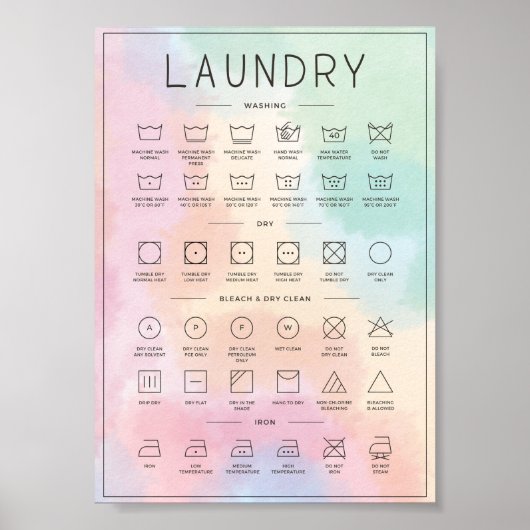 Wäscheleitung Regenbogen-gefärbte Krawatte Poster (Vorne)