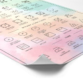 Wäscheleitung Regenbogen-gefärbte Krawatte Poster (Ecke)