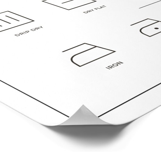 Wäscheleitung schwarz und weiß poster (Ecke)