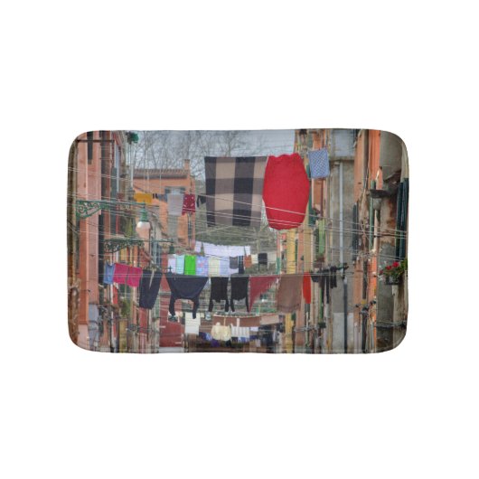 Wäschelinien in Venedig Badematte (Vorderseite)