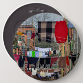 Wäschelinien in Venedig Button (Vorne & Hinten)