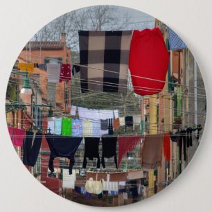 Wäschelinien in Venedig Button