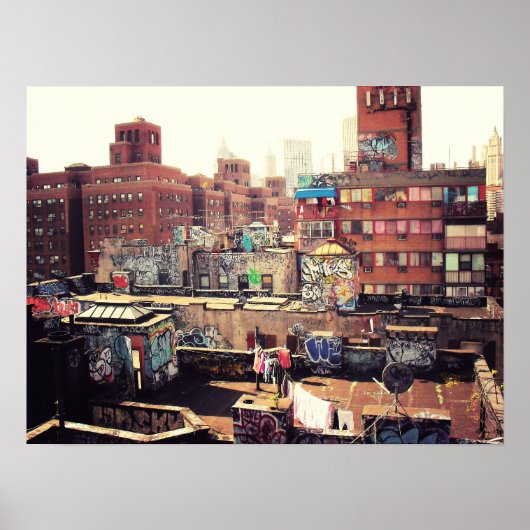 Wäschelinien und Graffiti Poster (Vorne)