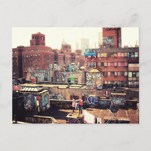 Wäschelinien und Graffiti Postkarte (Vorderseite)