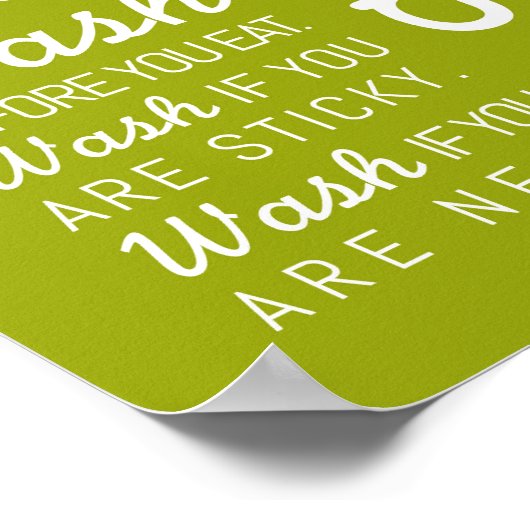 Waschen | Badevorschriften Poster Art Print 8x10 (Ecke)