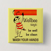 Waschen der Hände Button (Vorderseite)