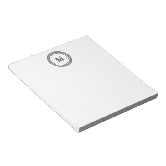 Waschen! Gray Monogram Notizblock (angewinkelt)