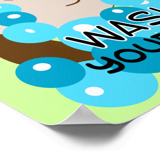 Waschen Sie Ihr Gesicht Affen Badezimmer Kunst Poster (Ecke)