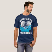 Waschen Sie Ihre Bälle Funny Golf (2) T-Shirt (Vorne ganz)