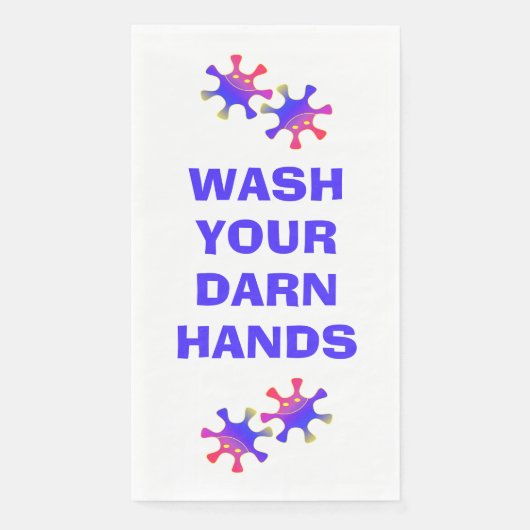 Waschen Sie Ihre dunklen Hände lustige, benutzerde Serviette (Vorderseite)