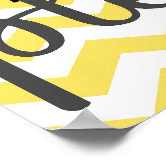 Waschen Sie Ihre Hände bitte - Zickzack - gelb gra Poster (Ecke)
