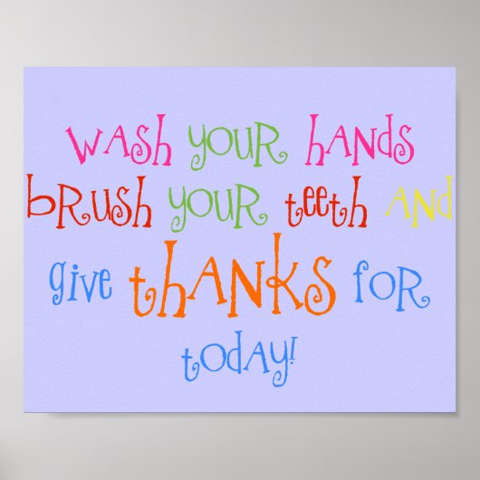 Waschen Sie Ihre Hände dank Poster-Badezimmer Deko (Vorne)