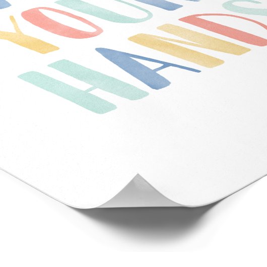 Waschen Sie Ihre Hände farbenfrohe Kinder Badezimm Poster (Ecke)