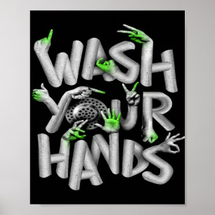 Waschen Sie Ihre Hände Hygiene-Germe Poster