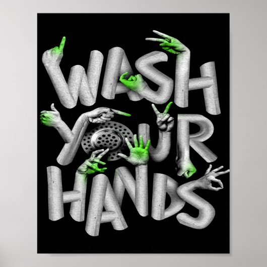 Waschen Sie Ihre Hände Hygiene-Germe Poster (Vorne)
