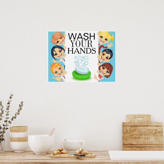 WASCHEN SIE IHRE HÄNDE POSTER (Küche)