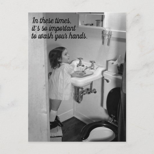 Waschen Sie Ihre Hände Postkarte (Vorderseite)
