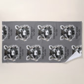 Waschen Sie Ihre Hände Spaß Raccoon Tierziffer Kun Strandtuch (Vorderseite)